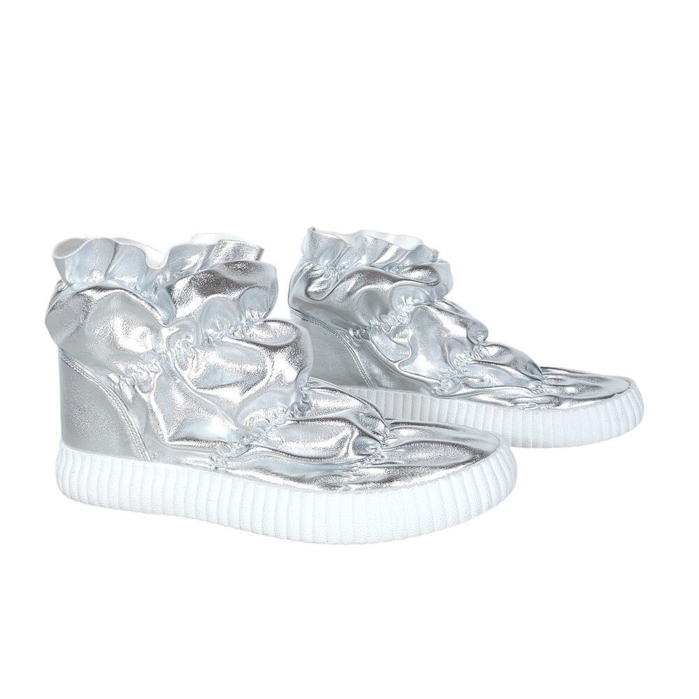 Cape Robbin Brixton Snow Booties 9 Silver Metallic Shearling Fur Lined Boots